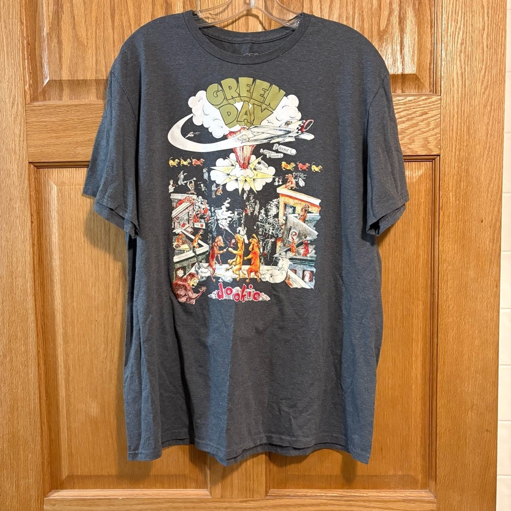 Green Day Dookie Band Graphic T-Shirt Gray Men’s XL X-Large Alternative Rock